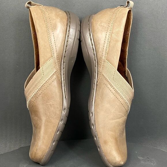 Women\'s Rockport Cobb Hill Penfield Envelope Loafer Stone Leather size 6.5